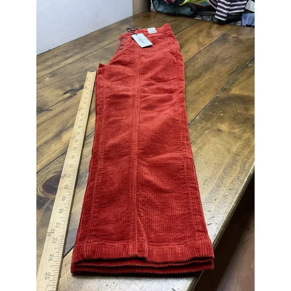 Judy Blue High Rise Button Fly Red Rust Corduroy Ankle Straight Pants Size 9/29 - Picture 13 of 13